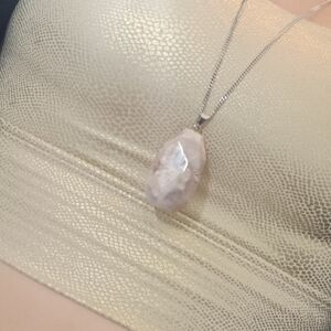 925 Sterling Sliver Necklace With Agate Stone